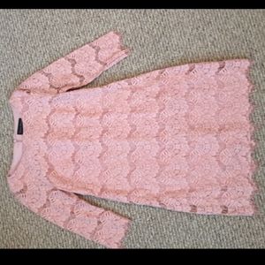Jessica Howard Lace overlay Pink Shift Dress size 6